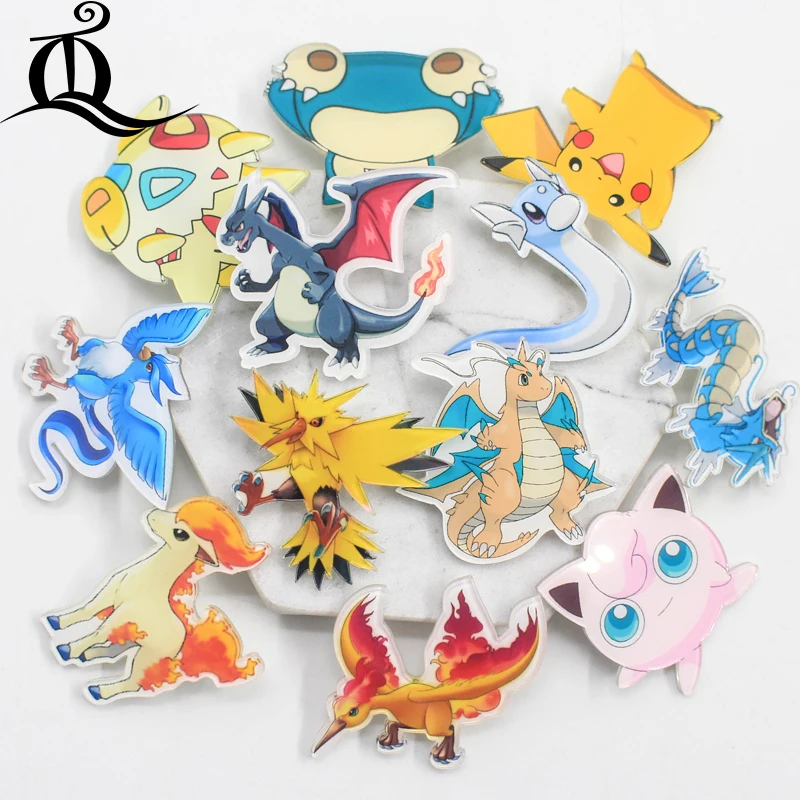 

Beautiful 1pcs lovely mix acrylic Pokemon Accessories Fashion cartoon Brooch Badge Pin Collar brooch Jewelry Gift,Pet,Z36