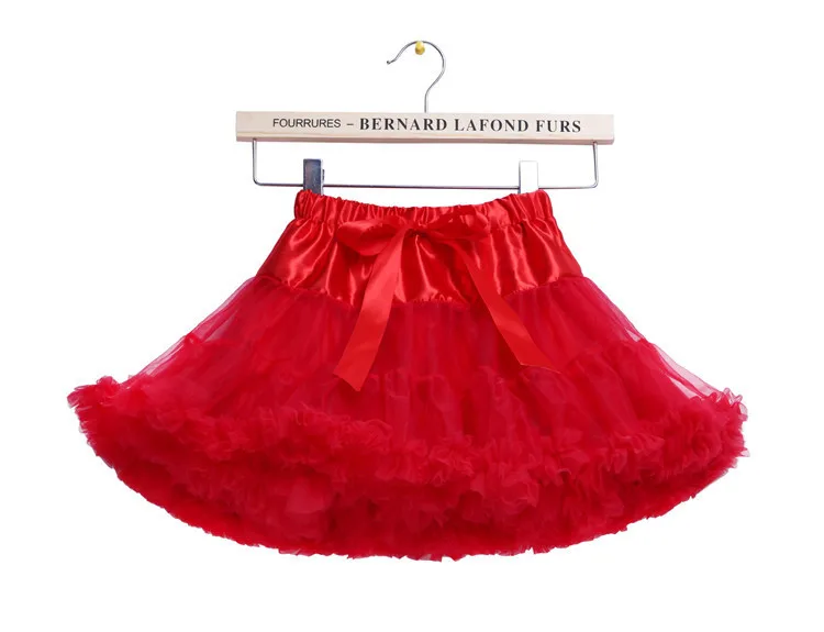 

Solid Color Red Pettiskirt For Kids Girl Plus Size 0-15Years