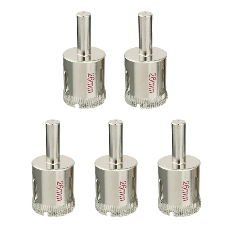 

26 мм стекло с алмазным покрытием отверстие пилы сверла для керамической плитки мрамора рок фарфора 5 шт