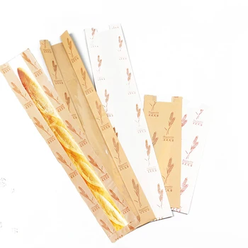 

Disposable Bag Packing Bag Package Bread Kraft Paper Bread Stick Window-Open Oil-Absorbing Food Grade Nontoxic Paper 20pcs/Set
