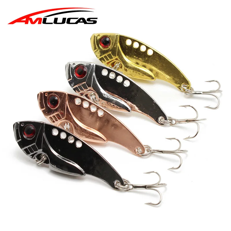 

Amlucas Metal Vibration Fishing Lure 55mm 10.9g Spoon Bait Sinking Artificial Hard Bait Bass Pike Crap Fishing Tackle WE24