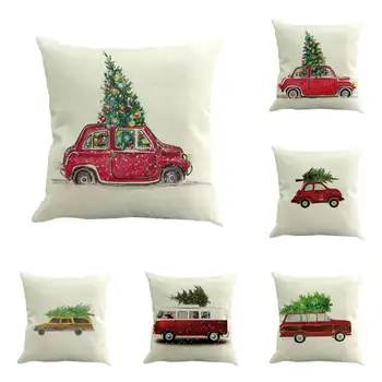 

Christmas Cotton Linen Waist Cover Throw Pillow Case Home winter warm Bedroom Living Room Festive Wedding personalized Pillow p#