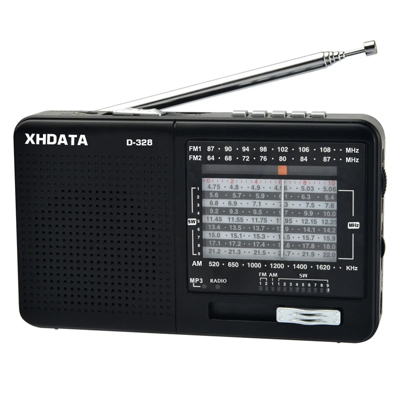 XHDATA D-328 Portable Radio FM AM SW MP3 Player Rechargerable With TF Card Jack