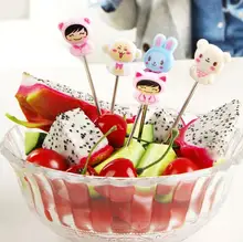 Cartoon stainless steel fruit fork set fashion fruit sign salad fork 8 Pieces/Lot