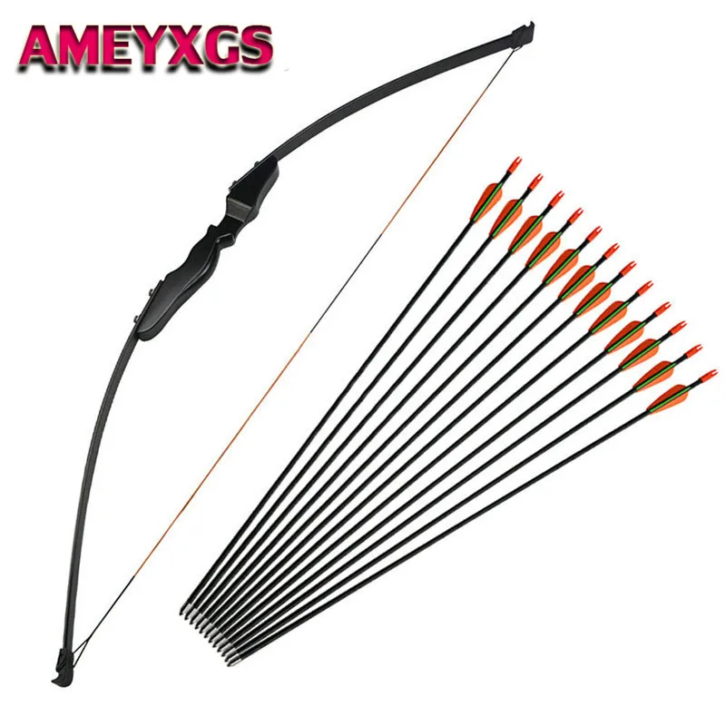 

1Pc 40lbs Adult Archery Straight Takedown Recurve Bow Right Hand with 12pcs Fiberglass Arrows For Shooting Hunting Accessories