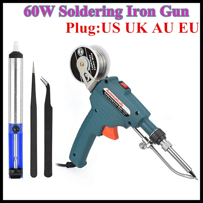 

60W Hand-held Internal Heating Soldering Iron Automatically Send Tin Gun Soldering Station Welding Repair Tool Desoldering Pump