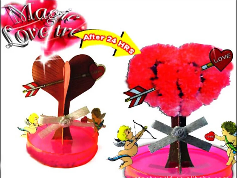 

iWish Visual 2019 7x7cm DIY Red Big Magic Growing Paper Love Tree Kit Magically Grow Trees Christmas Kids Toys For Children 2PCS