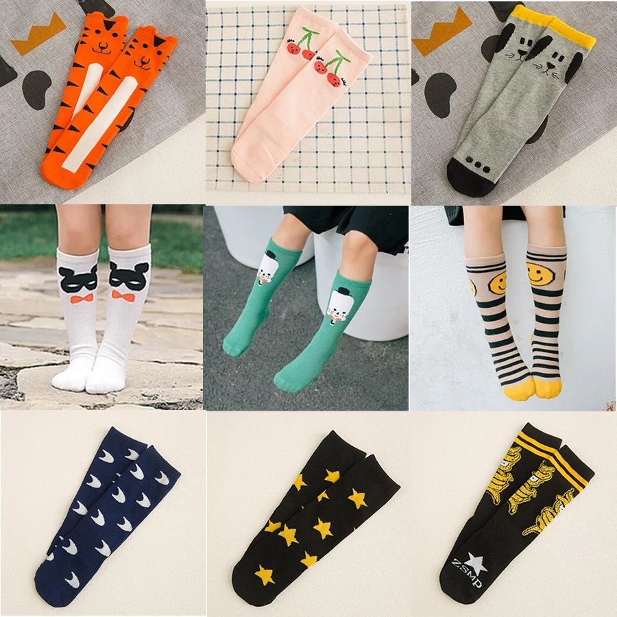 Children Soft Cotton Girls Boys Sock Striped Geometric Catoon Pattern