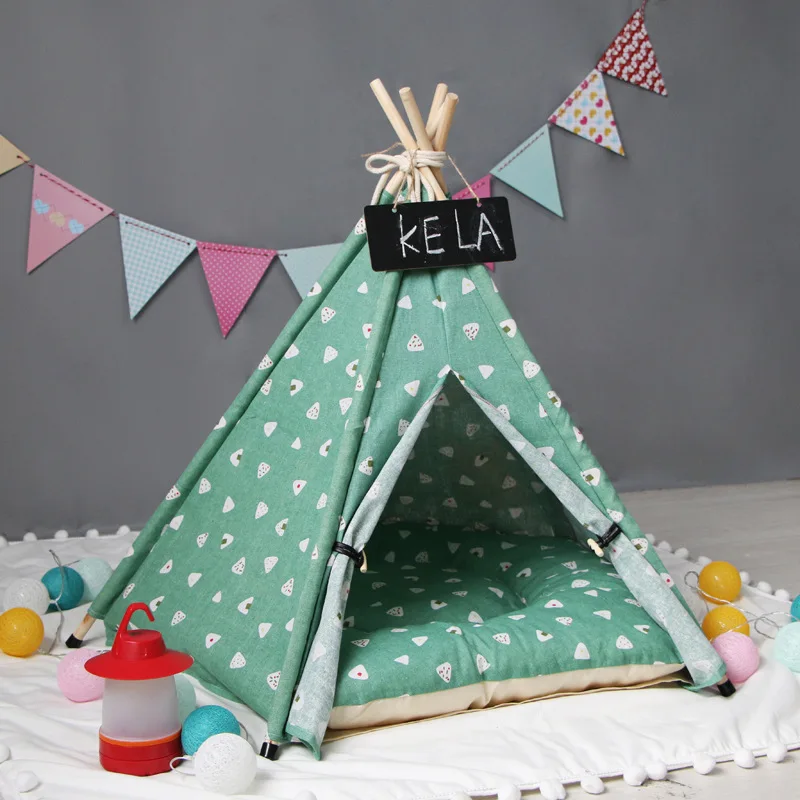 

JORMEL Pet Tent Dog Bed Cat Toy House Portable Washable Pet Teepee Stripe Pattern Fashion 2019 Contain Mat