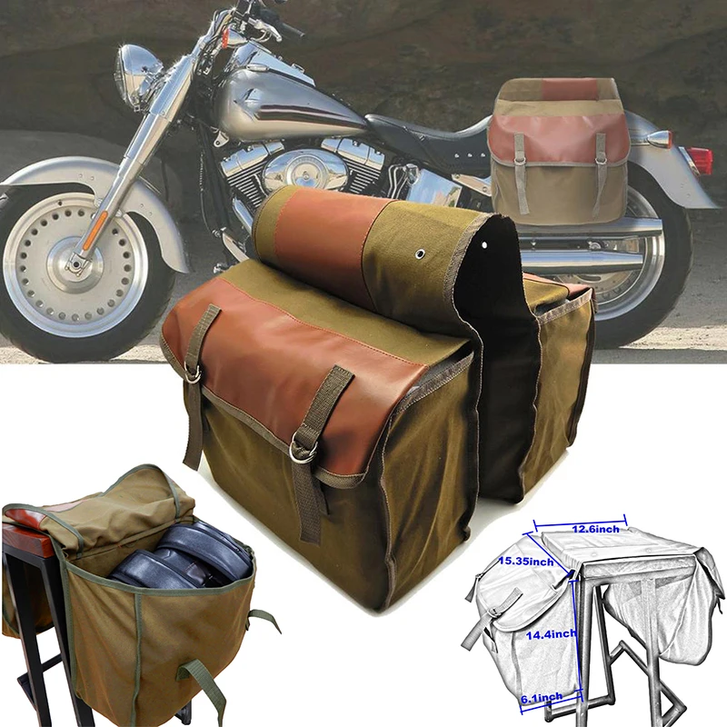 

1pc 40*15*30cm Motorcycle Saddle Bag With Two Large Pockets Accessory Part High Quality Universal For Triumph Bonneville 2013