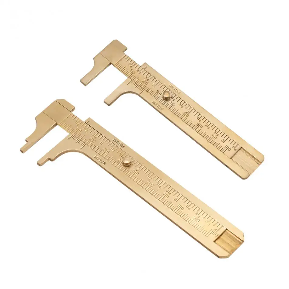 1pc Brass Sliding Gauge Vernier Caliper Ruler Measuring Tool Double Scales mm/inchin Calipers