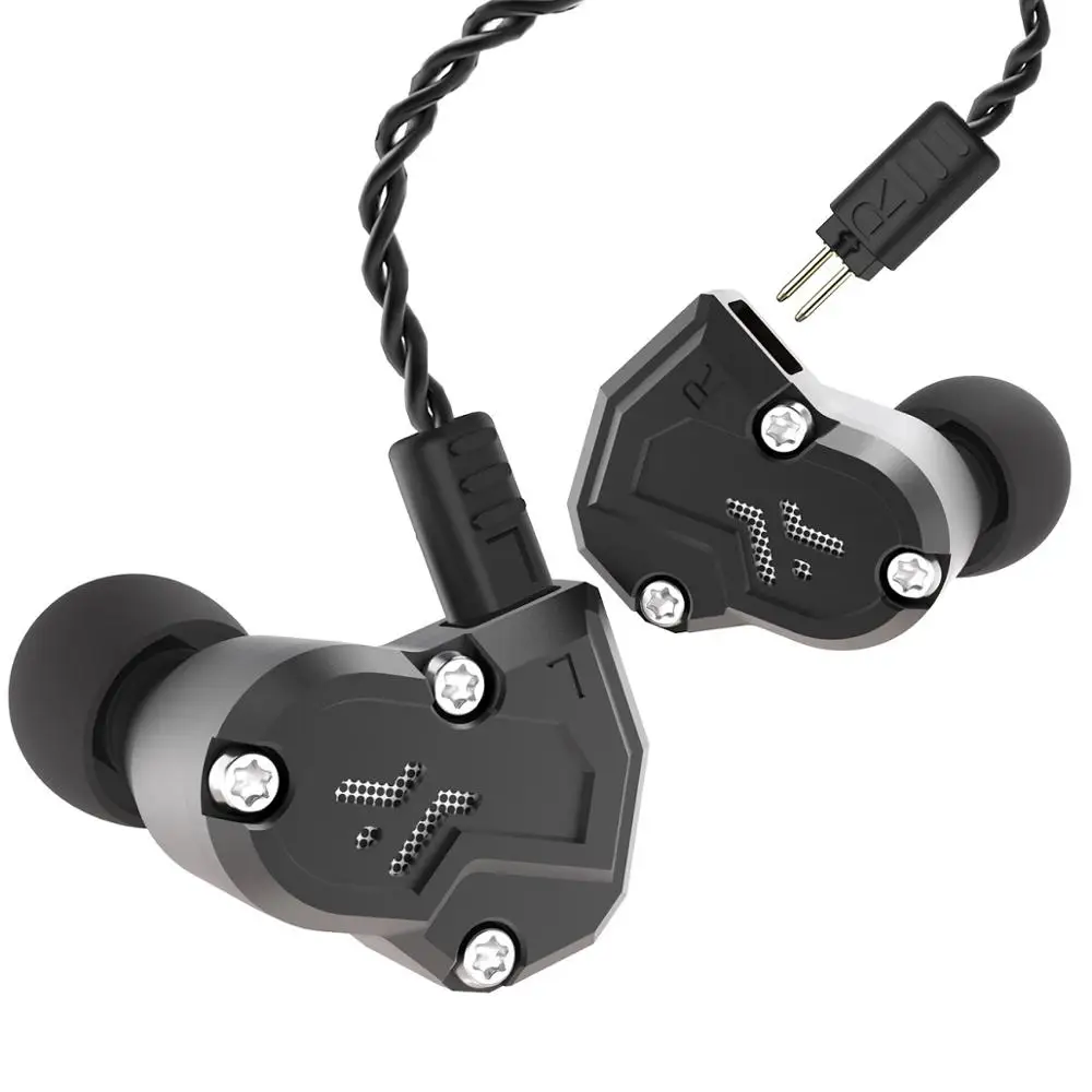 RenoNext QT3S 2DD+ 2BA наушники HIFI в ухо монитор наушники для бега Спортивная гарнитура - Цвет: Black no mic
