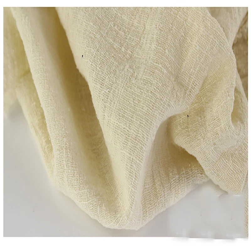 Soft Linen Cotton material beige crincle wrinkle tissue scarves dress