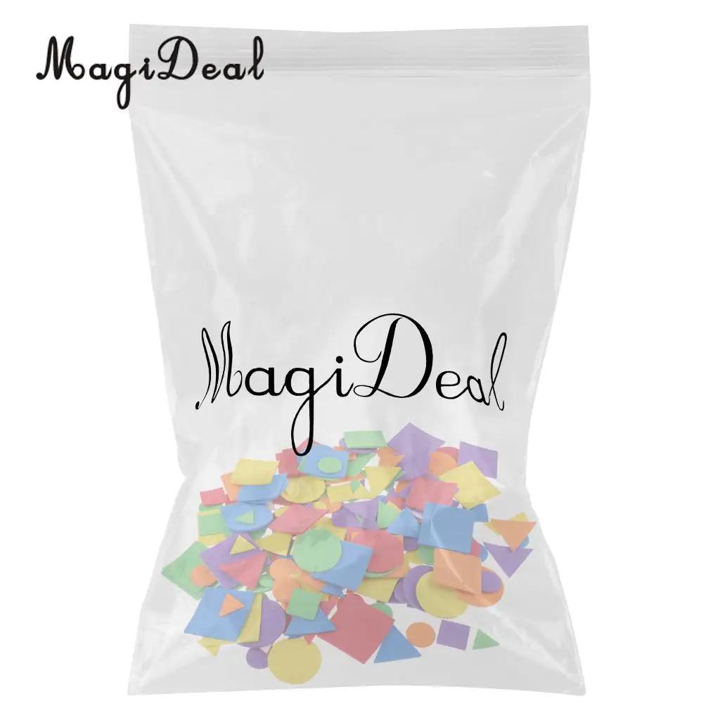 200 Pieces Foam Stickers Self-adhesive Geometric Shaped Sticker for Scrapbooks Kid Room Kindergarten Wall Decoration