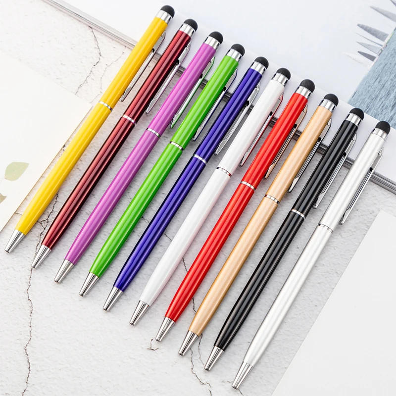 

Multicolor Metal Capacitor Pen Aluminum Rod with Touch Screen Head Ballpoint Pen 1 mm Black Ink Writing Joy Corner