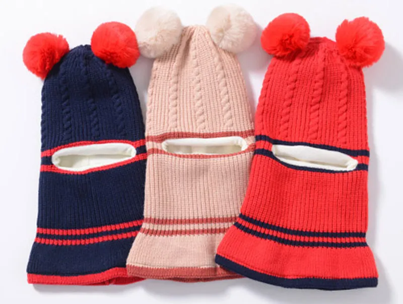 Детская зимняя шапка, шарф, комплект для малышей, теплая хлопковая шапка для мальчиков и девочек, теплая шапка, Детская вязаная шерстяная шапочка для детей 2-5 лет