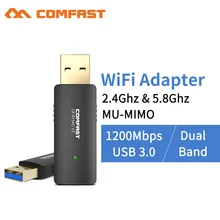 10 шт. 802.11AC Gigabit Высокое скорость USB 3,0 Wi Fi приемник AC 1200 Мбит/с беспроводной Wi-Fi USB адаптер Dual Band 2,4/5 ГГц сетевой карты