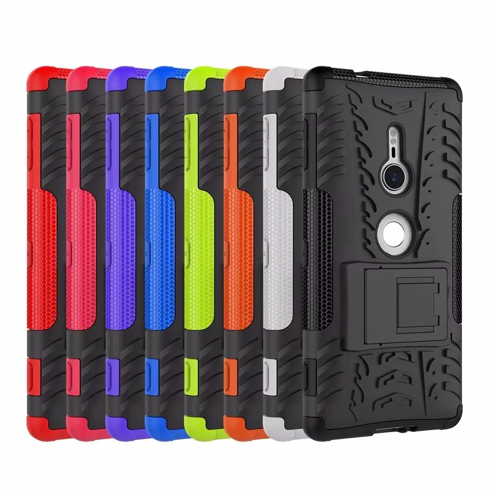 

For Sony Xperia XZ2 Case Hard TPU+PC Armor with Stand Silicone Hybrid Protective back Cover cases For Sony XZ2 full cover shell
