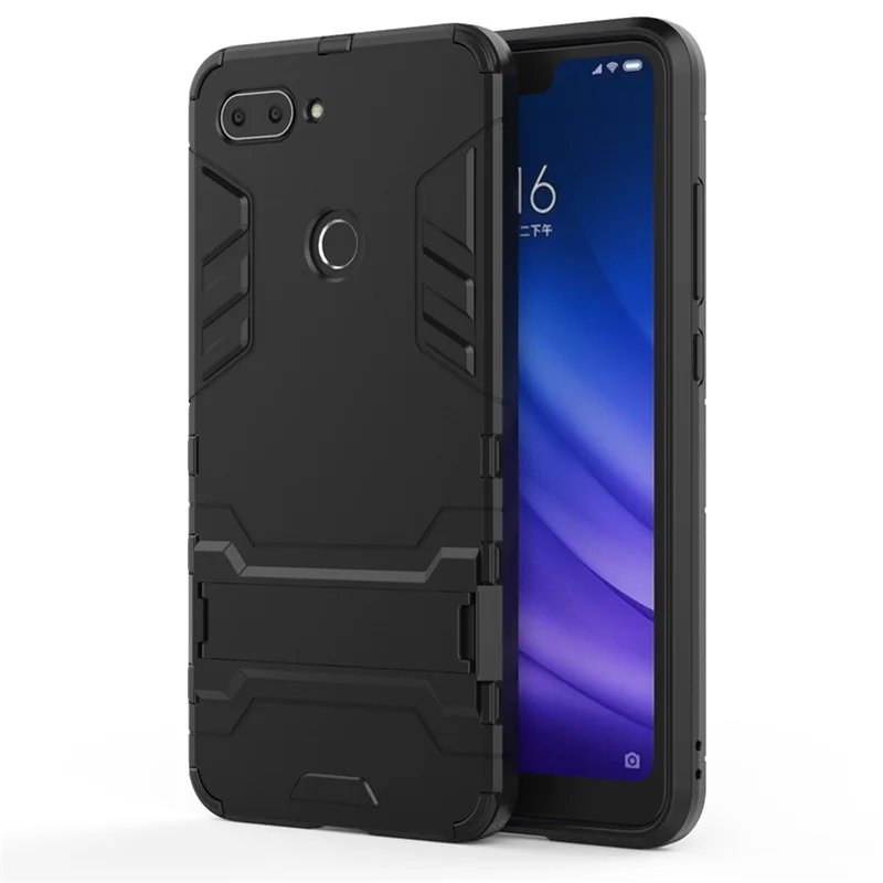 

Phone Case for Xiaomi 8 lite 2 In 1 Bracket Iron Man Mobile Phone Case for Xiaomi 8 Lite Armor Anti-fall Shell