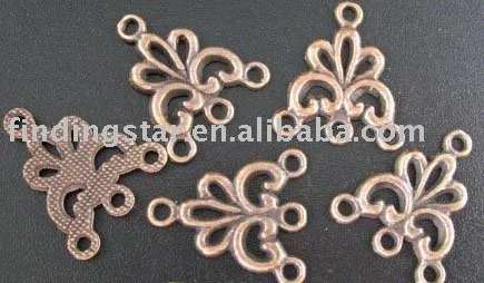 

FREE SHIPPING 240pcs Antiqued copper floral triangle 3-to-1 links A178C