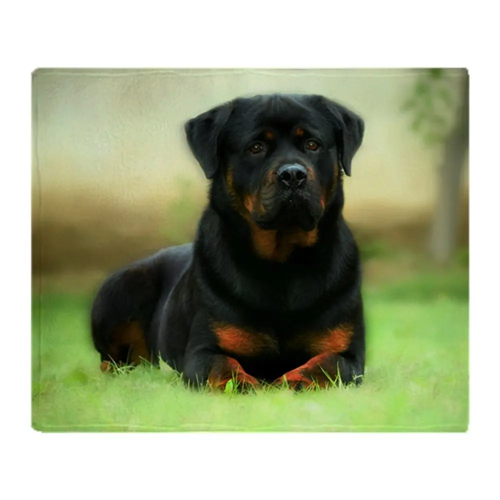 Rottweiler Soft Fleece Throw Blanket Warm Coral Fleece Blankets on the