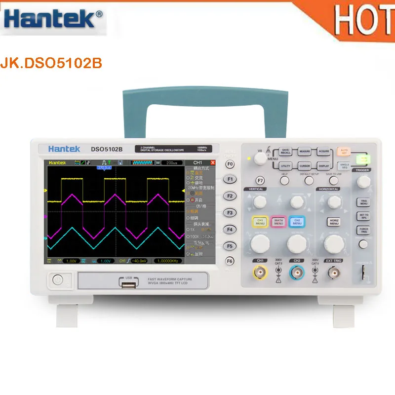 

Hantek DSO5102B Digital storage oscilloscope 2CH 100MHz Benchtop Scopemeter 1M Memory depth 1GSa/s Sample Rate better than5102P