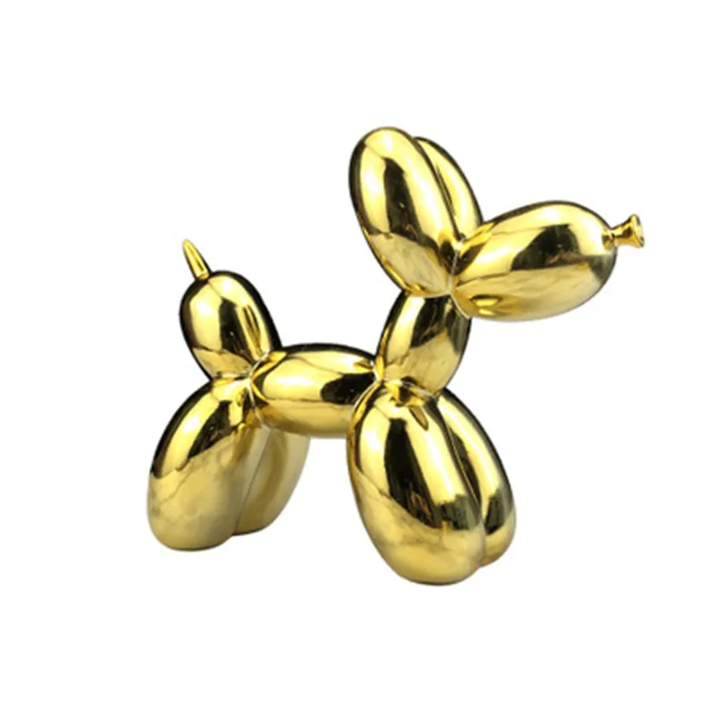 

European Style Electroplate Balloon Dog Simulation Animal Resin Craftwork Figurines HomeLiving Room TV Bench Ornaments X1471