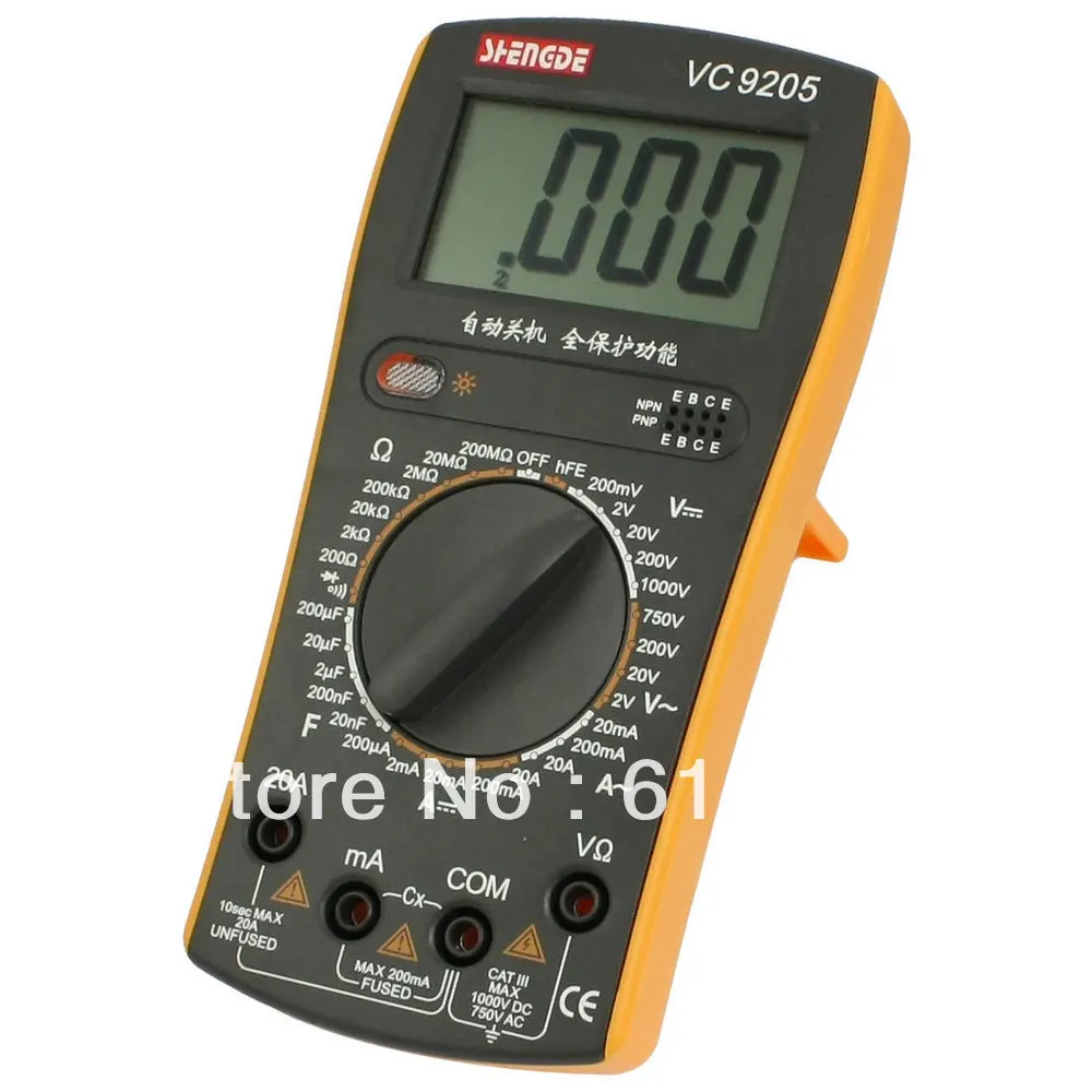 LCD Display AC DC Voltmeter Resistance Ohmmeter Capacitance Diode hFE