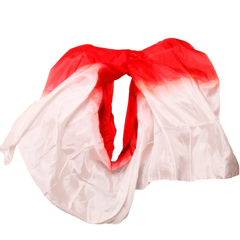 New Pure Silk Belly Dance Veils Belly Dance Scarf Silk Veils Practice Stage Performance white+red New Pure Silk Belly Dance Veils Belly Dance Scarf Silk Veils Practice Stage Performance white+red