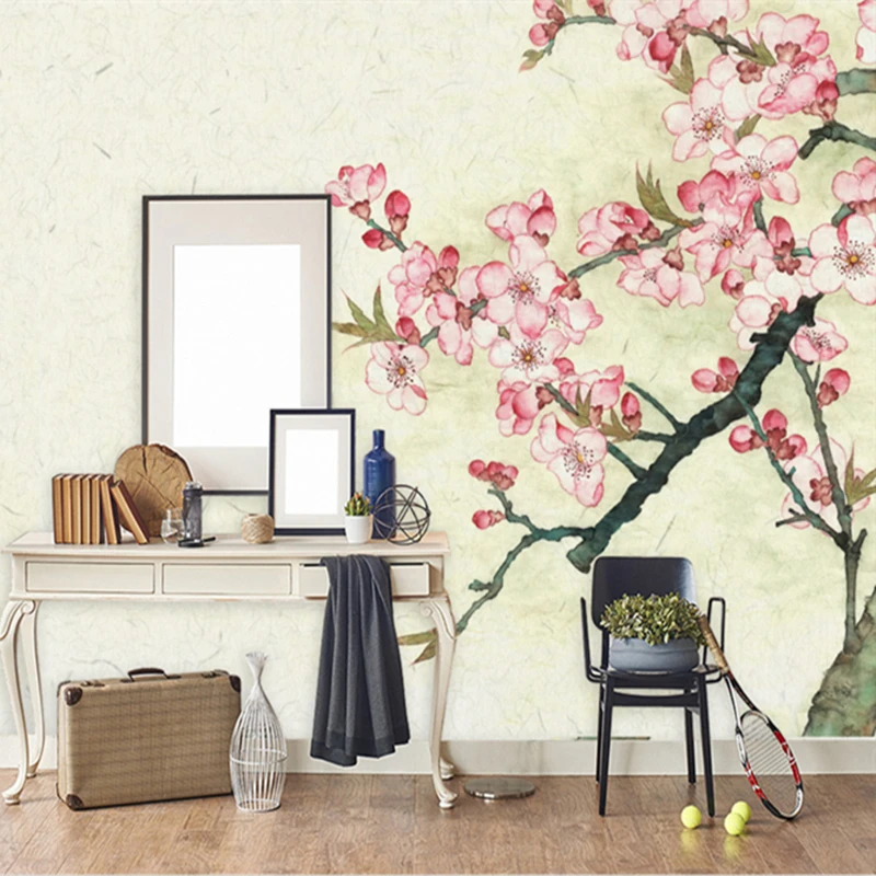 Chinese Style Wallpapers for Walls 3D Peach Flowers Wall Murals Photo