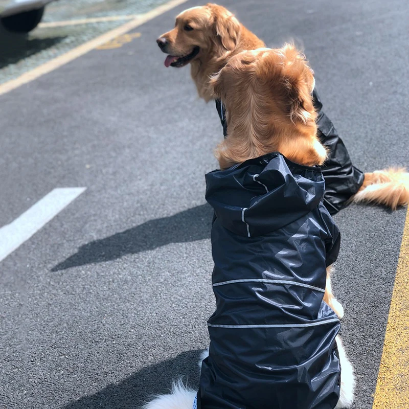 

Reflective Dog Raincoat Clothes Waterproof Rain Jumpsuit For Big Medium Small Dogs Golden Retriever Outdoor Pet Clothing Coat