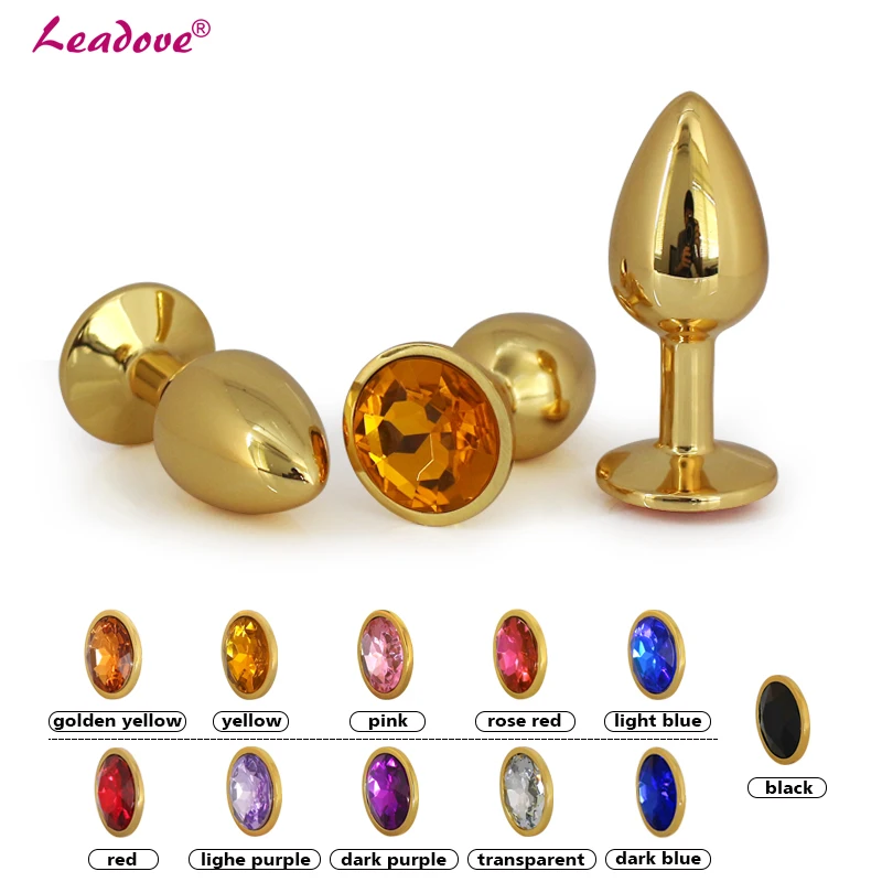Medium Size Stainless Steel Butt Plug Jewelry Crystal with 13 Colors