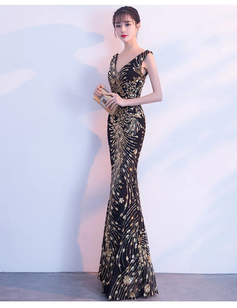 Womens summer dresses new arrival 2019 Party Sleeveless V neck Sexy slim long fashion Trumpet mermaid female clothes (10)