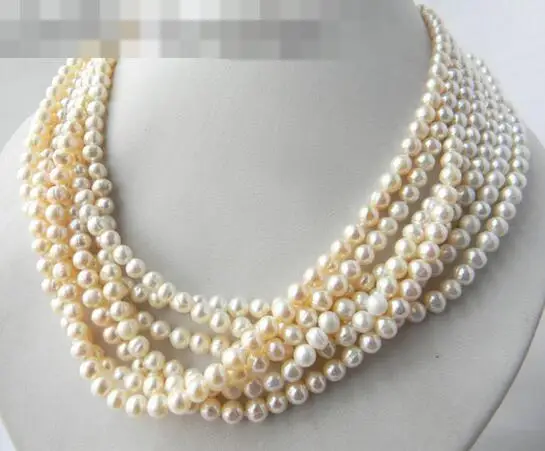 

song voge gem nanJ0962 7Strands White Round Freshwater Pearl Necklace