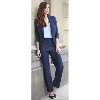 

CUSTOM MADE Navy 2 piece set women business suits ladies formal pant suits for weddings female trouser suits women work suits