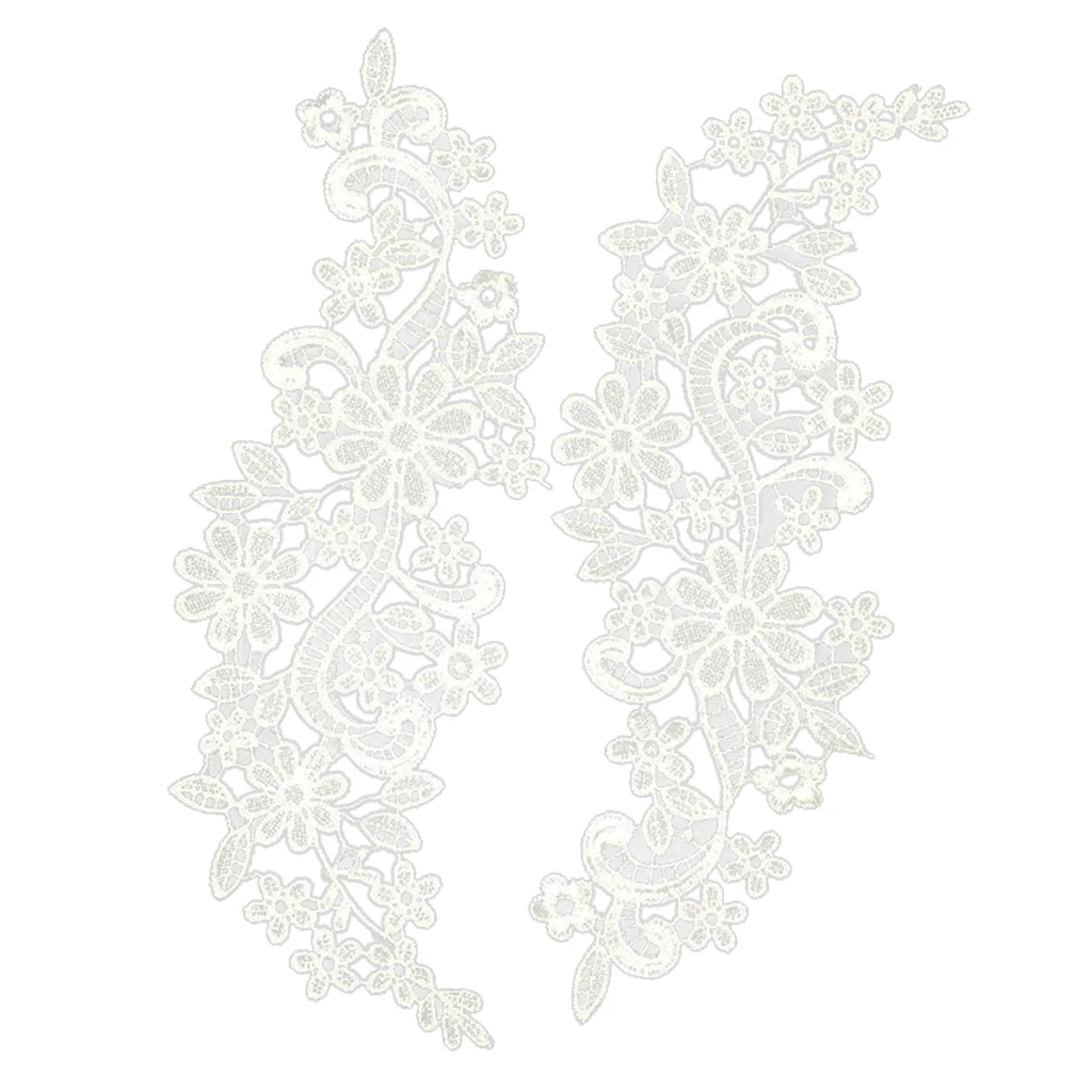 White Floral Venise Lace Applique Embroidered Guipure Sewing Lace Motif Trims for Sewing Clothing Dress DIY Crafts Supllies
