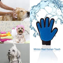 2016 New Pet Bath Brush Glove For All Pets True Touch Deshedding Glove Comb Shedding Hairs Stick Making Pets Hair Cleanup easily