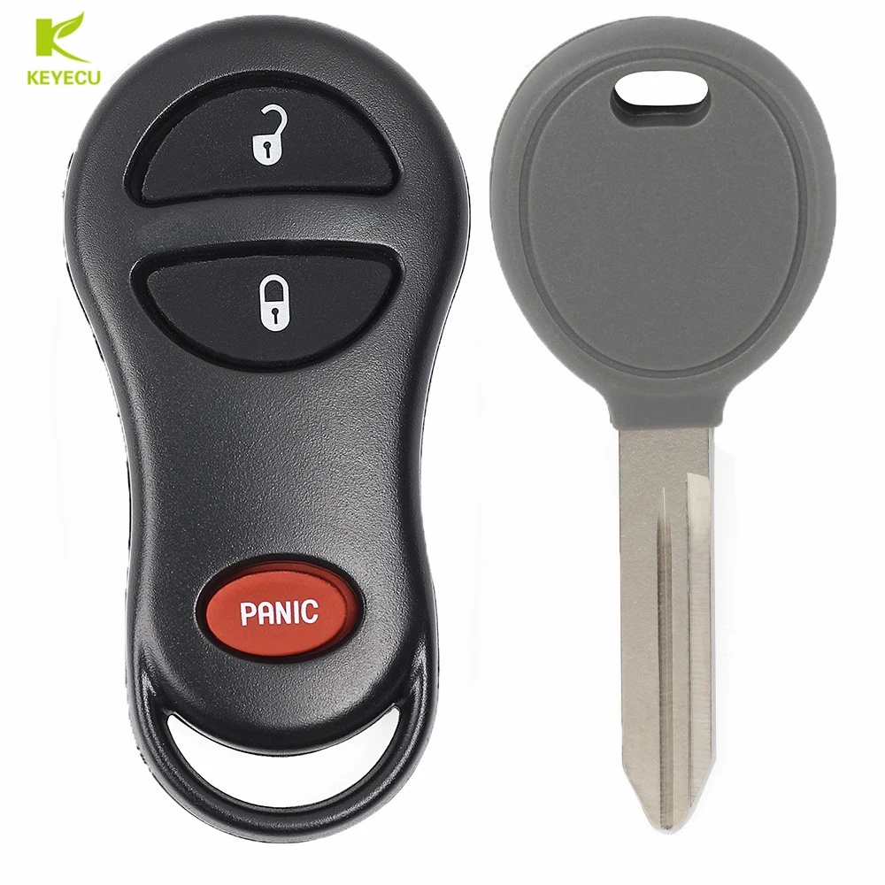 

KEYECU Replacement New Remote Key Fob for Jeep 1999-2001 Cherokee 1999-2004 Grand Cherokee FCC: GQ43VT9T+ 4D64 Chip Transponder