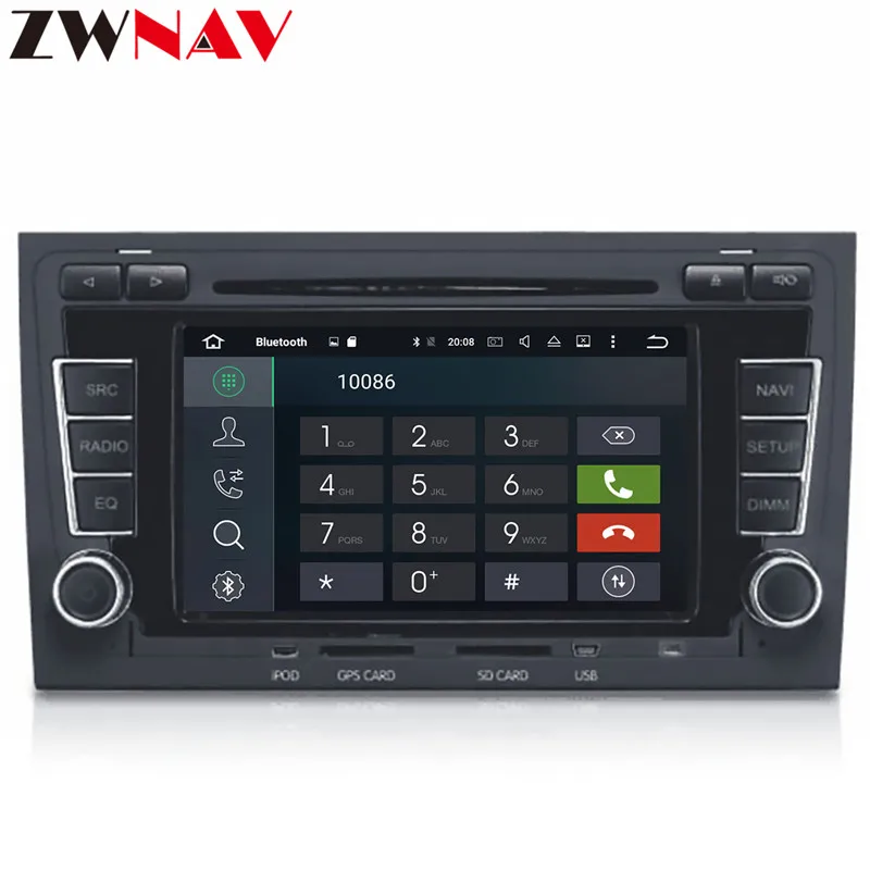 Discount 2 Din Android 8.1 Car Multimedia Player GPS DVD Automovie head unit For Audi/A4/S4 /RS4 2002-2008 Radio stereo Octa Cores 4+32G 12