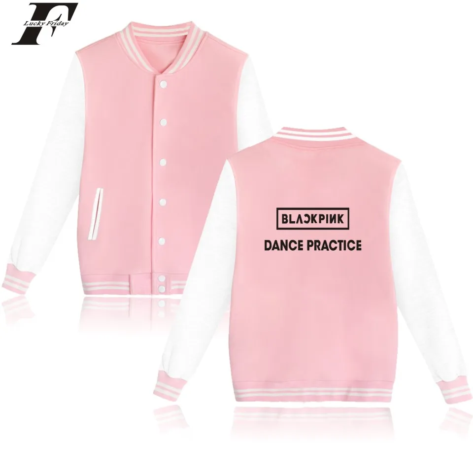 LUCKYFRIDAYF Black Pink Funny Print Baseball font b Jacket b font Pink black Oversized Female Winter