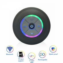 Subwoofer chuveiro portátil à prova dwireless água sem fio bluetooth alto-falante carro handsfree chamada música sucção mic para ios android telefone