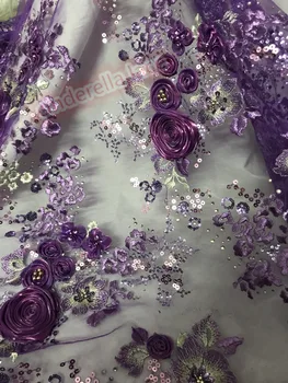 

luxury french net lace fabric 3d flower embroidered tulle mesh lace fabric JIANXI.C-51128 for bridal dress