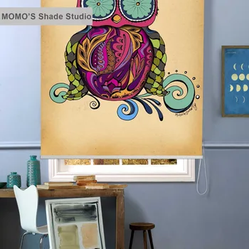 

MOMO Roller Blinds Blackout Design Window Blinds Painting Curtains Roller Shades Thermal Fabric Custom Size, PRB set277-281