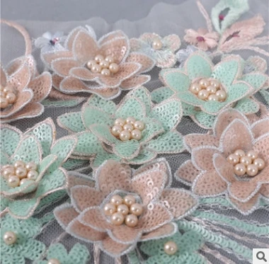 3D Трехмерная аппликация Одежда декоративная вышивка блёстки свадьба бисером кружева цветок