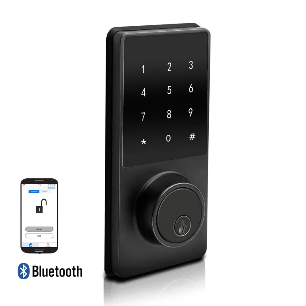 

Electronic Deadbolt Bluetooth Smart Door Lock, LED Touch Screen Keypad, Phone APP Enabled Keyless Access, Easy to Install