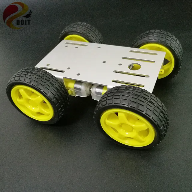 DOIT C101 4wd Smart Robot Car Kit with 4pcs TT motor, 65mm Rubber Wheel, 2mm Aluminum Chassis for DIY Robot Graduation Project