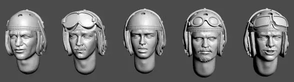 

1/35 Modified Parts Head For Fury Peter US Tank Soldier Style II 5pcs/set