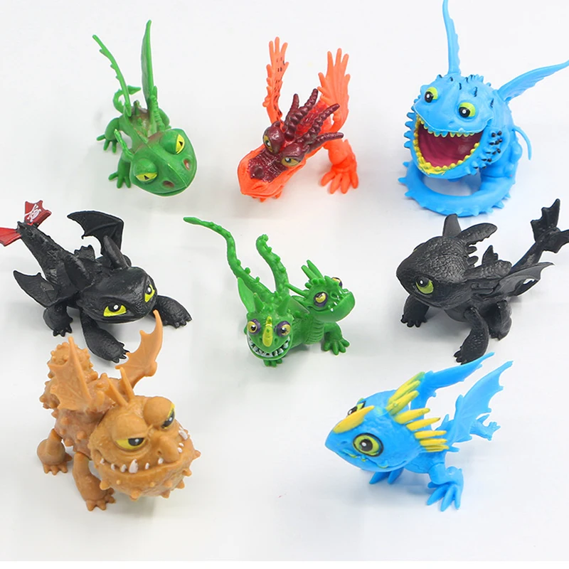

Rohyi 8pcs Anime How To Train Your Dragon 2 Toys Action Figures Night Fury Toothless PVC Dragon Children Brinquedos Kids Toys