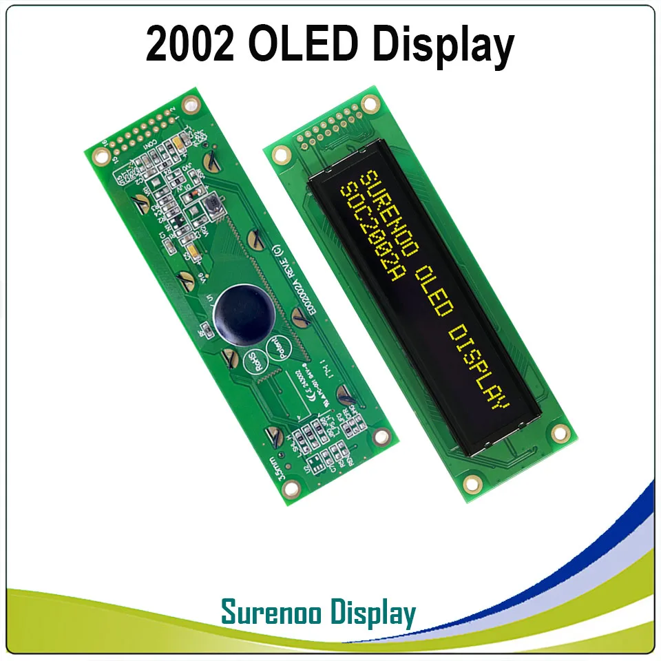 Реальный oled-дисплей, 2002 параллельный OLED совместимый 202 20*2 символ ЖК-модуль дисплей LCM экран Встроенный WS0010, поддержка SPI - Цвет: Yellow Color