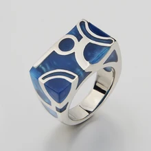 Уникальный Водный куб Голубой океан Высокое качество ювелирные изделия 316L титановая сталь женские и мужские кольца, хороший дизайн кольца на палец